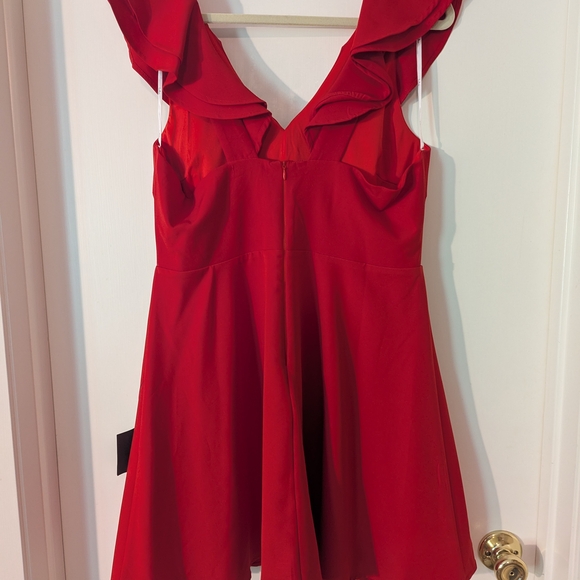Lulu's Red Ruffled Mini Dress - Picture 4 of 5
